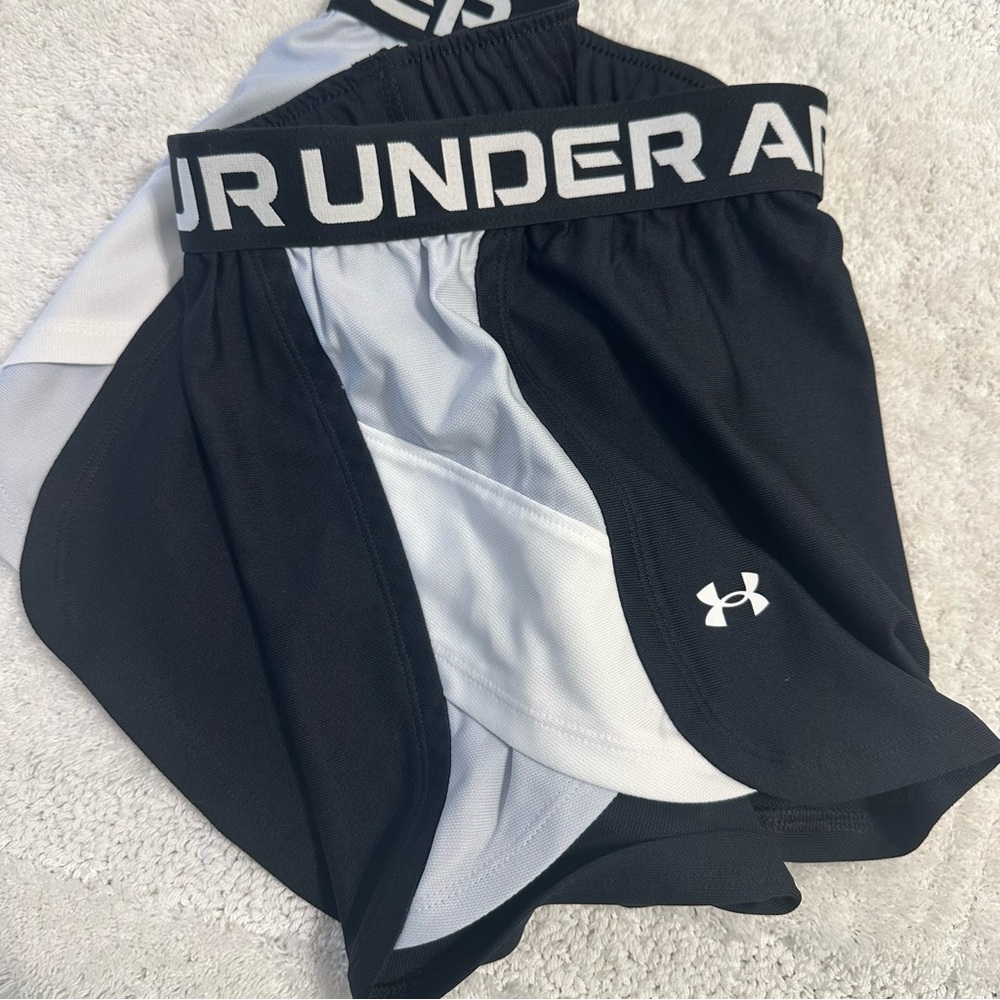 Under Armour Play Up Side Stripe Athletic Shorts Black Small - Picture 5 of 7